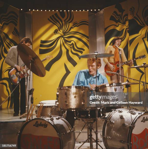 25th JANUARY: British rock group Cream perform the song 'I Feel Free' on BBCTV show 'Top Of The Pops' in London on 25th January 1967. Left to right:...