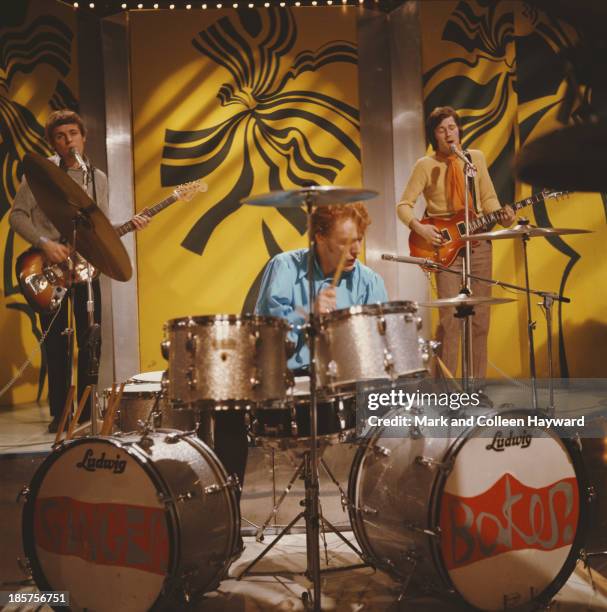 25th JANUARY: British rock group Cream perform the song 'I Feel Free' on BBCTV show 'Top Of The Pops' in London on 25th January 1967. Left to right:...
