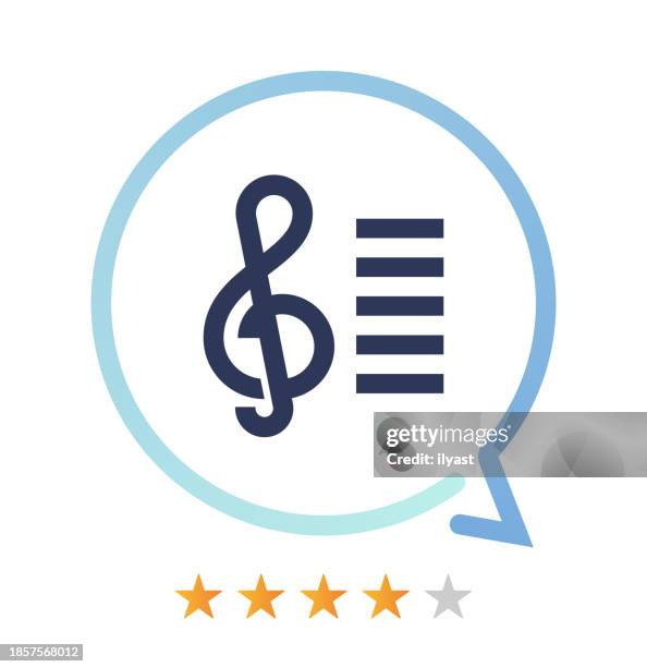 ilustrações de stock, clip art, desenhos animados e ícones de music notes vector icon - clave de sol