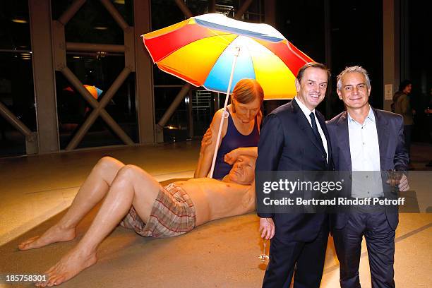 Cartier Stanislas de Quercize and General Manager of Fondation Cartier Herve Chandes attend the 'Ron Mueck' Exhibition : Closing Night at 'Fondation...