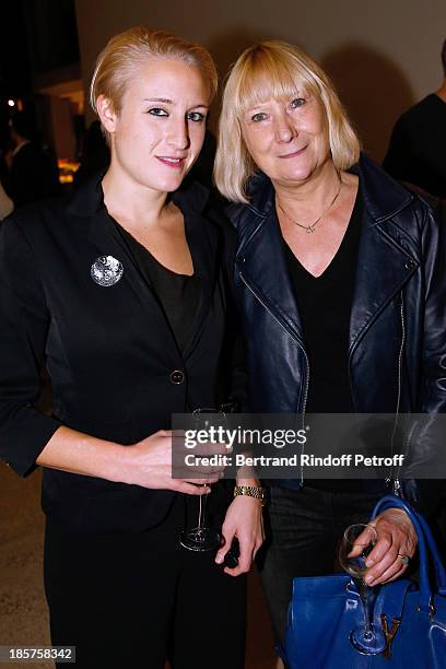 Miss Jean-Michel Wilmotte and her daughter fashion designer Victoria Wilmotte attend the 'Ron Mueck' Exhibition : Closing Night at 'Fondation Cartier...