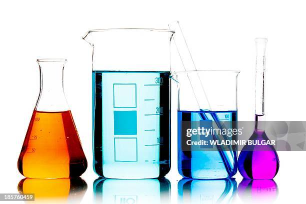 laboratory glassware - chemical elements stock-fotos und bilder