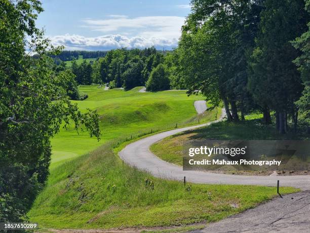 the picturesque route du fleuve which crosses the charlevoix region, quebec province, canada. - province du québec stock pictures, royalty-free photos & images