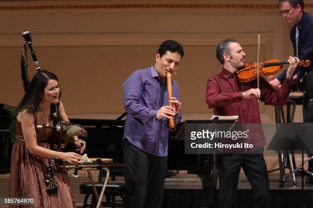 Yo-Yo Ma with the Silk Road Ensemble at Carnegie Hall on Wednesday night, October 16, 2013.They performed the music of John Zorn, Angel Lam, Vijay...