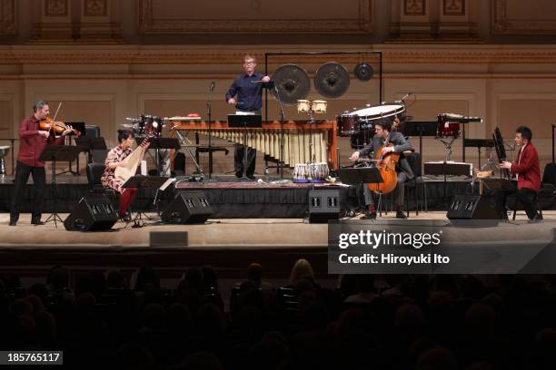 Yo-Yo Ma with the Silk Road Ensemble at Carnegie Hall on Wednesday night, October 16, 2013.They performed the music of John Zorn, Angel Lam, Vijay...