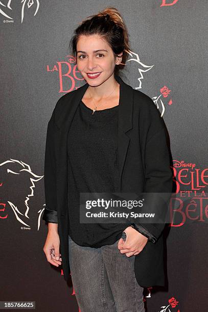 Julie Zenatti attends the 'Beauty and the Beast' Paris Premiere at Theatre Mogador on October 24, 2013 in Paris, France.