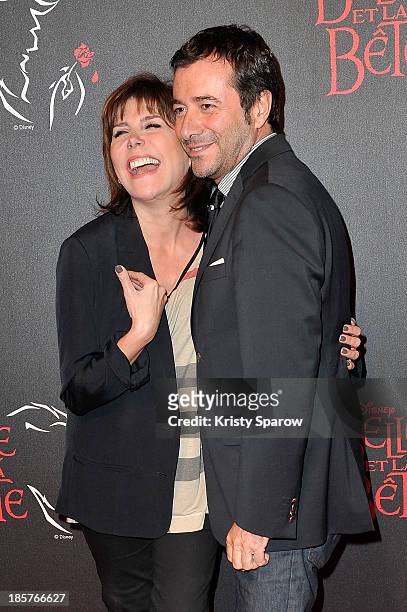 Liane Foly and Bernard Montiel attend the 'Beauty and the Beast' Paris Premiere at Theatre Mogador on October 24, 2013 in Paris, France.