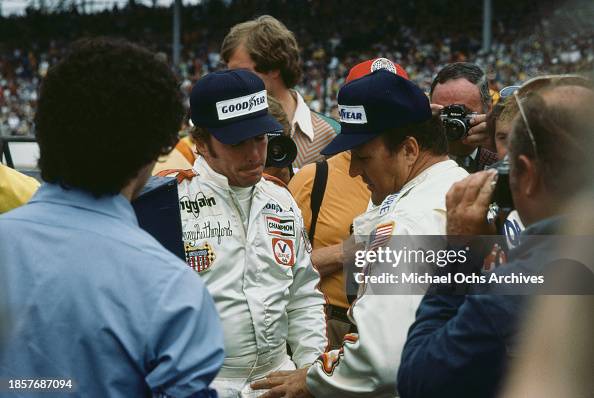 Joey Rutherford Racing American racing driver Johnny Rutherford, wearing coveralls ahead of ...