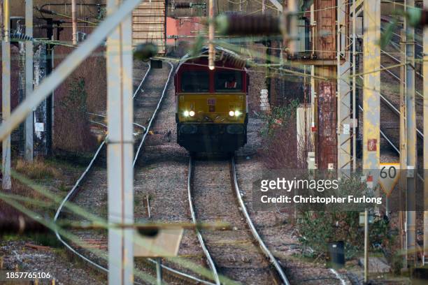 Locomotive uses the West coast mainline on December 15, 2023 in Crewe, United Kingdom. Cheshire East Council must write off £8.6m, mostly borrowed,...