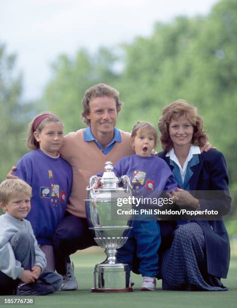 Bernhard Langer of Germany with his wife Vikki and their children Stefan, Jackie and Christina after winning the PGA Championship held at the...