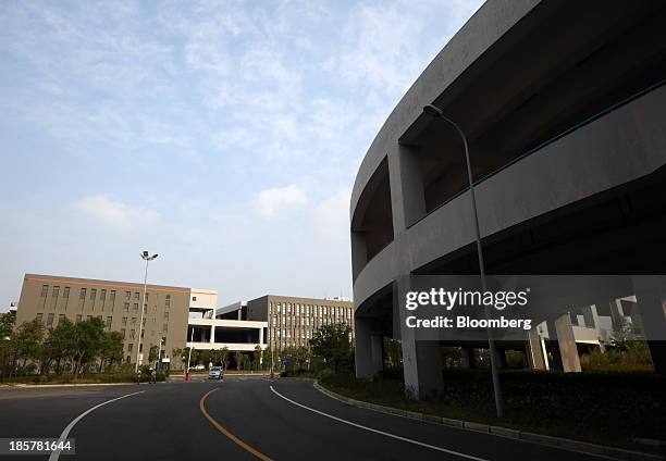 Logistics center stands at China Pilot Free Trade Zone's Pudong free trade zone in Shanghai, China, on Thursday, Oct. 24, 2013. The area is a testing...