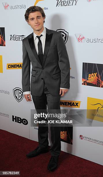 Actor Callan McAuliffe attends the 2nd Annual Australians in Film Awards Gala at Intercontinental Hotel on October 24, 2013 in Beverly Hills,...