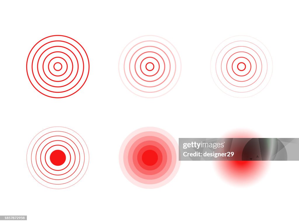 Ensemble de vecteurs de cercles de douleur.