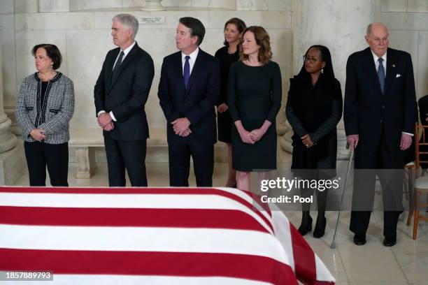 Supreme Court Justice Elena Kagan, Justice Neil Gorsuch, Justice Brett Kavanaugh, Justice Amy Coney Barrett, Justice Ketanji Brown Jackson, and...