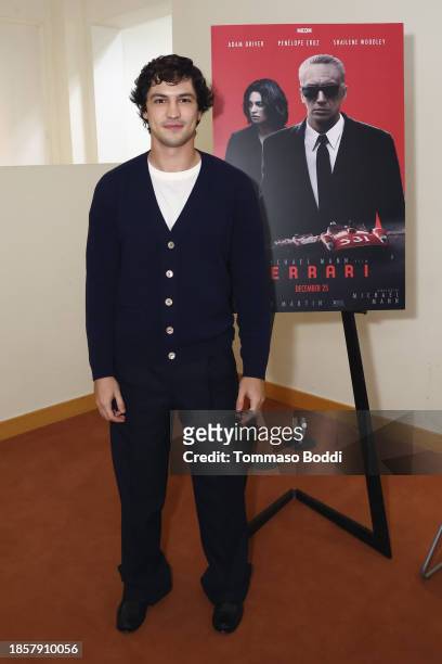 Gabriel Leone attends the "Ferrari" SAG Awards Screening + Q&A at Linwood Dunn Theater on December 12, 2023 in Los Angeles, California.