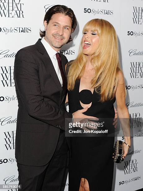 Rachel Zoe and husband Rodger Berman arrive at Who What Wear And Cadillac's 50 Most Fashionable Women Of 2013 at The London Hotel on October 24, 2013...
