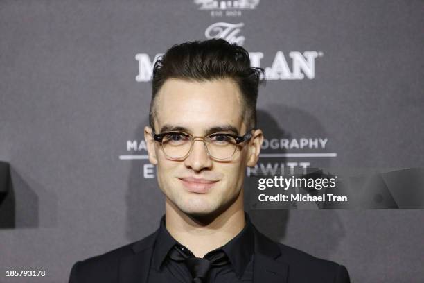 Brendon Urie of Panic! at the Disco arrives at the debut of the 4th Edition of The Macallan Masters of Photography series by Elliott Erwitt held at...