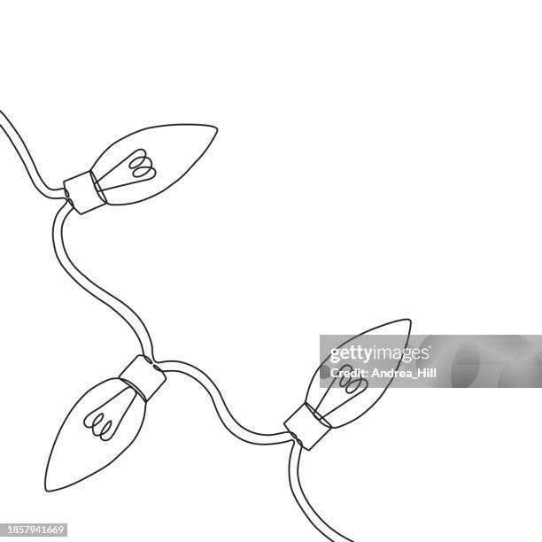 Led Plug In String Lights Drawing 15 String Lights On White Background High Res Illustrations - Getty Images