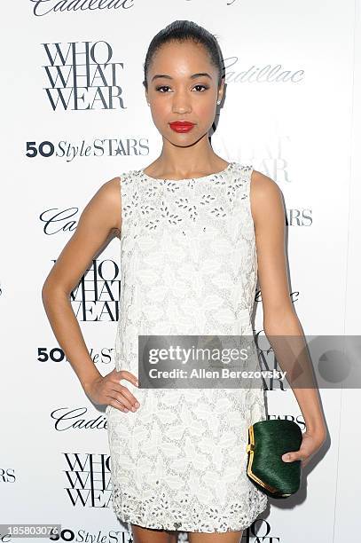 Actress Erinn Westbrook attends the Who What Wear and Cadillac's 50 Most Fashionable Women of 2013 event at The London Hotel on October 24, 2013 in...