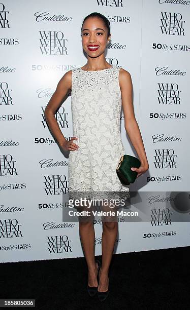 Actress Erinn Westbrook arrives at the Who What Wear And Cadillac's 50 Most Fashionable Women Of 2013 Event at The London Hotel on October 24, 2013...