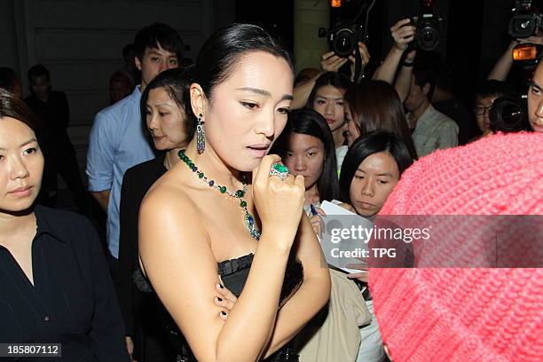 Actress Gong Li attends Piaget banquet at Peninsula Hotel on Thursday October 24,2013 in Hong Kong,China.