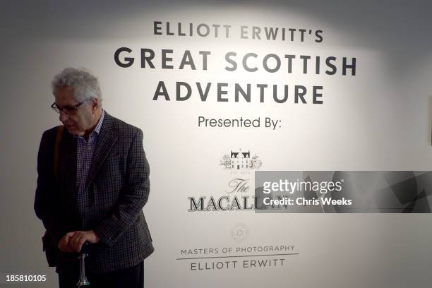 Photographer Elliott Erwitt attends The Macallan Masters of Photography: Elliott Erwitt at Leica Gallery Los Angeles on October 24, 2013 in Los...