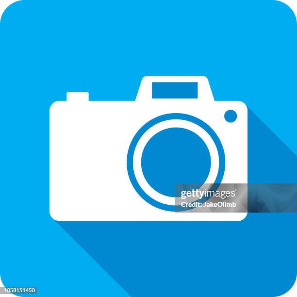 digital camera icon silhouette - computer camera lense stock illustrations