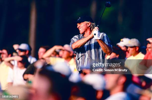 Greg Norman of Australia in action during The Masters Golf Tournament at The Augusta National Golf Club on April 11th, 1999 in August, Georgia.