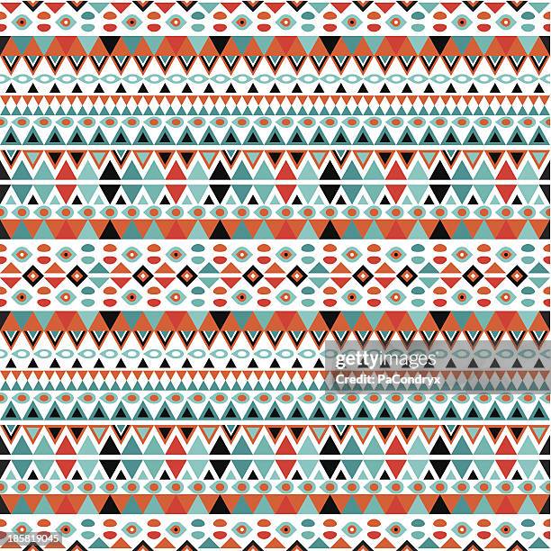 moderne geometrische muster im retro-stil - indianischer abstammung stock-grafiken, -clipart, -cartoons und -symbole