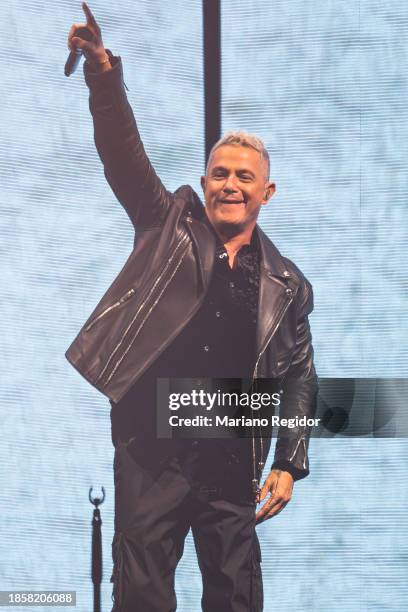 Alejandro Sanz performs on stage at WiZink Center on December 15, 2023 in Madrid, Spain.