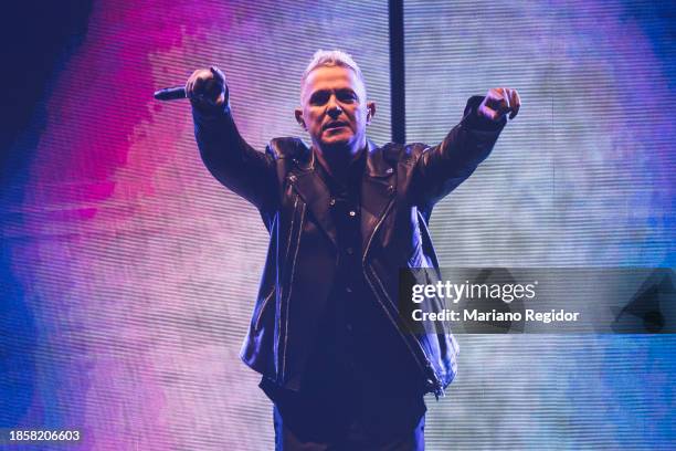 Alejandro Sanz performs on stage at WiZink Center on December 15, 2023 in Madrid, Spain.