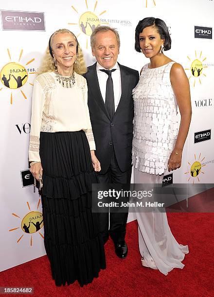 Vogue Italia Editor-In-Chief/Honoree Franca Sozzan, Chef Wolfgang Puck and Gelila Puck attend the Dream For Future Africa Foundation's Inaugural Gala...