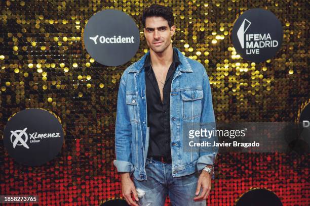 Juan Betancourt poses for a photocall before the Sting & Juan Magan "Christmas By Starlite" 2023 Concert at Ifema on December 15, 2023 in Madrid,...