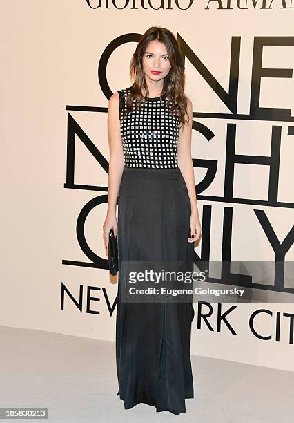 Emily Ratajkowski attends Armani - One Night Only New York at SuperPier on October 24, 2013 in New York City.