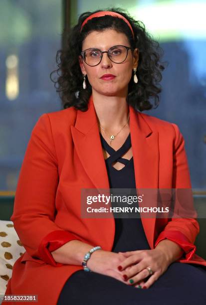 British Liberal Democrat MP Layla Moran poses for a photograph in her office in Westminster, central London on December 18 during an interview with...