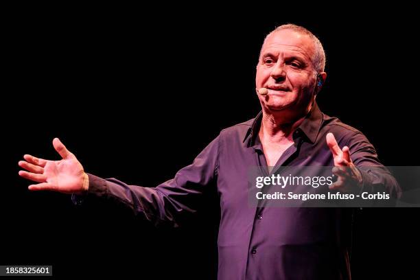 Giorgio Panariello performs at Teatro Arcimboldi on December 15, 2023 in Milan, Italy.