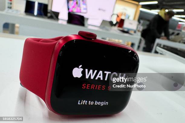 Apple Watch Series 9 is seen at a store in Krakow, Poland on December 18, 2023.