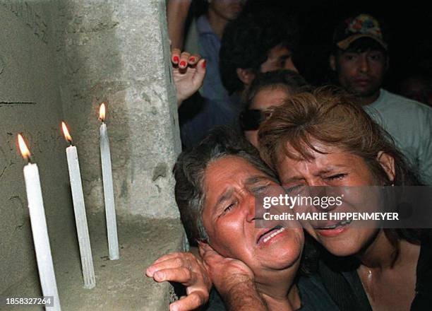 This photo of Maria Fernandez and Marisol Rojas, respectively the mother and the sister of Roly Rojas, guerrillero of the Tupac Amaru Revolutionary...