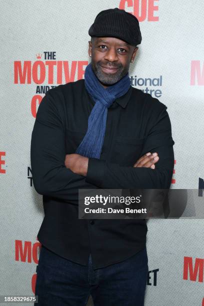 Adrian Lester attends the press night after party for "The Motive And The Cue" at Cafe At The Crypt, St-Martins-in-the-Field, on December 18, 2023 in...