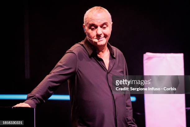 Giorgio Panariello performs at Teatro Arcimboldi on December 15, 2023 in Milan, Italy.