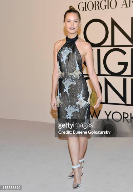 Kyleigh Kuhn attends Armani - One Night Only New York at SuperPier on October 24, 2013 in New York City.
