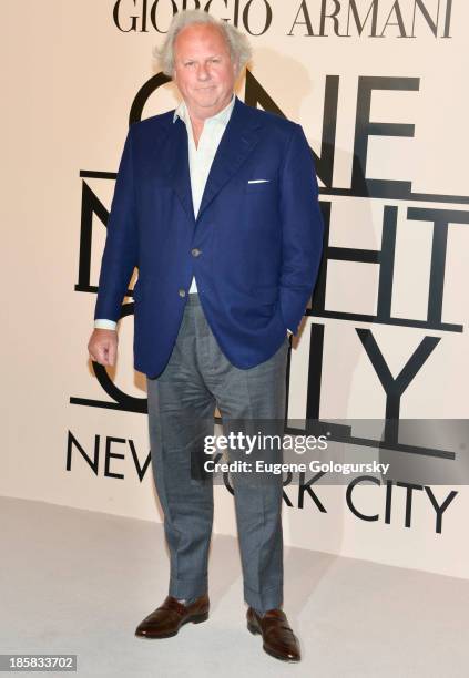 Graydon Carter attends Armani - One Night Only New York at SuperPier on October 24, 2013 in New York City.