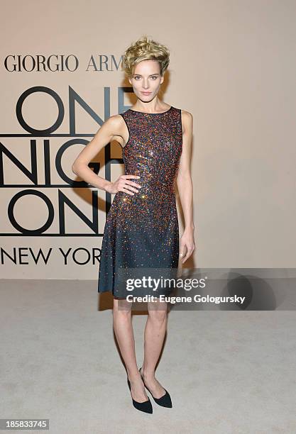 Leva Laguna attends Armani - One Night Only New York at SuperPier on October 24, 2013 in New York City.