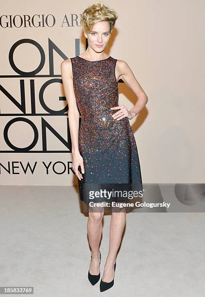 Leva Laguna attends Armani - One Night Only New York at SuperPier on October 24, 2013 in New York City.