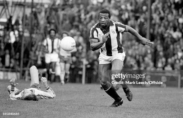 Football League Division1 - Norwich City v West Bromwich Albion, Cyrille Regis leaves a Norwich defender lying on the floor as he chases the ball.