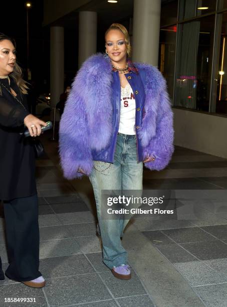 Rihanna at the Fenty x Puma Creeper Phatty Launch Party held at NeueHouse Hollywood on December 18, 2023 in Los Angeles, California.