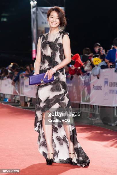 Megan Lai attends the red carpet of the 48th Golden Bell Award on October 25, 2013 in Taipei, Taiwan of China.