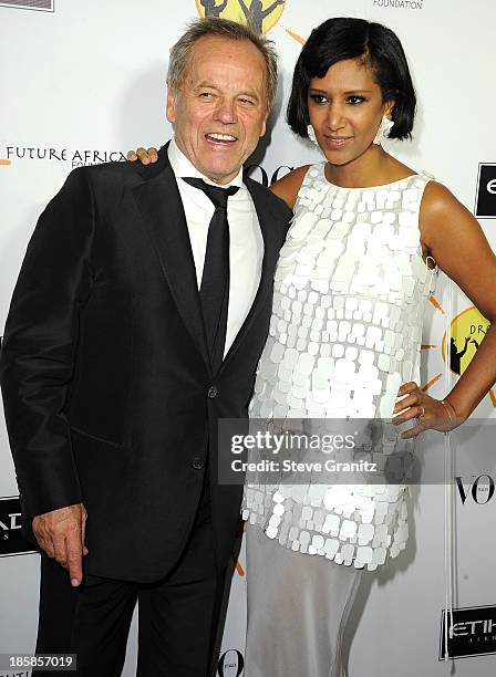 Gelila Puck and Wolfgang Puck arrives at the Gelila And Wolfgang Puck's Dream For Future Africa Foundation Gala at Spago on October 24, 2013 in...