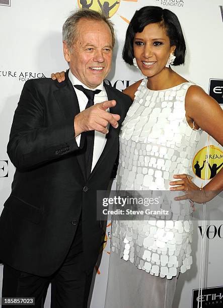 Gelila Puck and Wolfgang Puck arrives at the Gelila And Wolfgang Puck's Dream For Future Africa Foundation Gala at Spago on October 24, 2013 in...