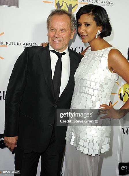 Gelila Puck and Wolfgang Puck arrives at the Gelila And Wolfgang Puck's Dream For Future Africa Foundation Gala at Spago on October 24, 2013 in...